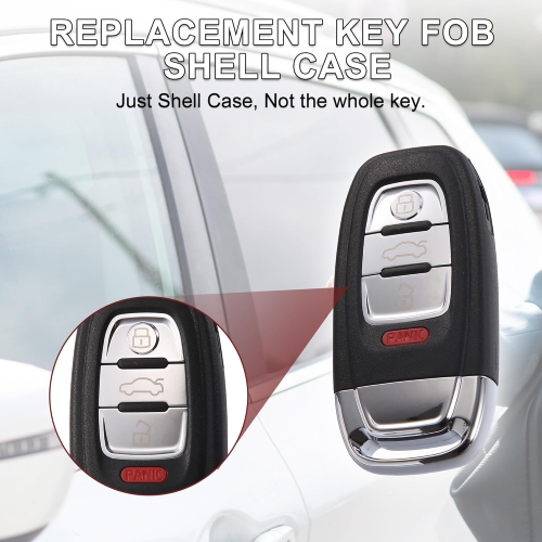 Key Fob Shell Case for Audi A4L Q5 A3 A4 A5 A6 A8 Quattro Q5 Q7 A6 A8 4 Buttons Replacement | Keyless