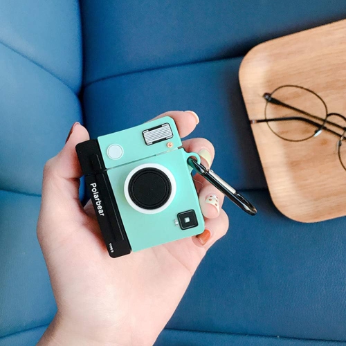 Compatible for Camera AirPods case 1/2, Retro Camera Protective Silicone Skin Case for AirPods, Kids Teens Boys Girls