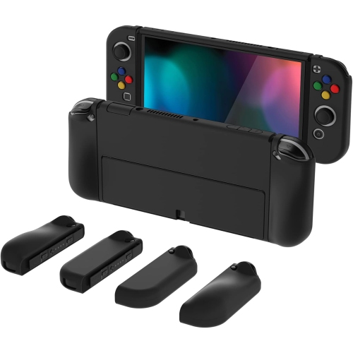 PLAYVITAL  Altergrips Protective Slim Case for Nintendo Switch O, Ergono Grip Cover for Joycon, Dockable Hard
