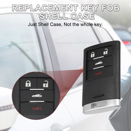 Key Fob Shell Case for Chevrolet Corvette 4 Buttons Replacement | Keyless Entry Remote Control Key