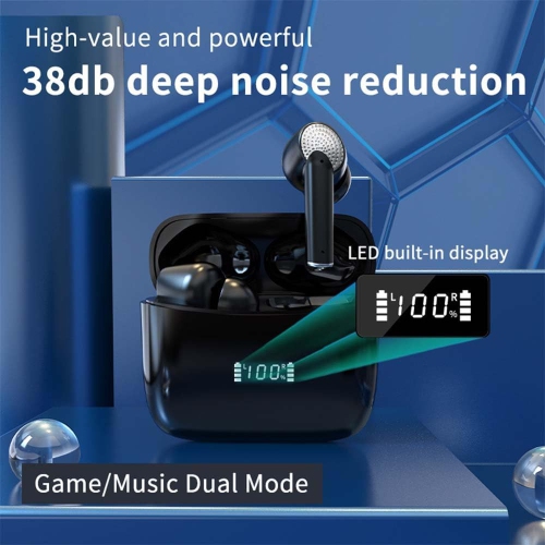 Bluetooth 5.3 Earbuds with ENC ANC 38dB Noise Cancellation, IPX5 Water-Resistant, Stereo Deep B, 40 Hours