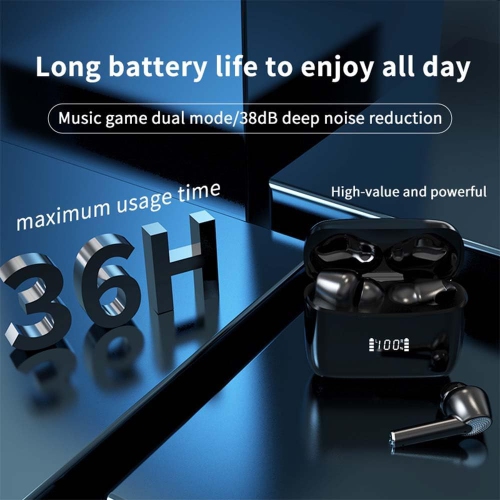 Bluetooth 5.3 Earbuds with ENC ANC 38dB Noise Cancellation, IPX5 Water-Resistant, Stereo Deep B, 40 Hours