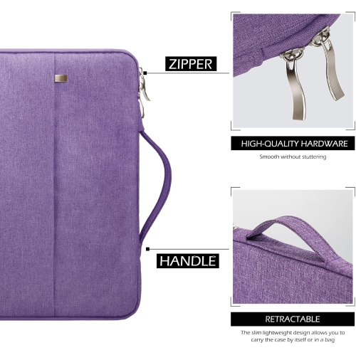 aYoung 11 Inch Laptop Sleeve Case Slim Waterproof Carrying Bag with Front Pocket Retractable Handle Compatible