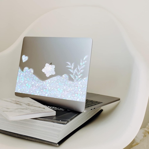 24 Sheets Holographic Vinyl Sticker, Waterproof Transparent Self Adhesive Holographic Laminate Film A4 Size