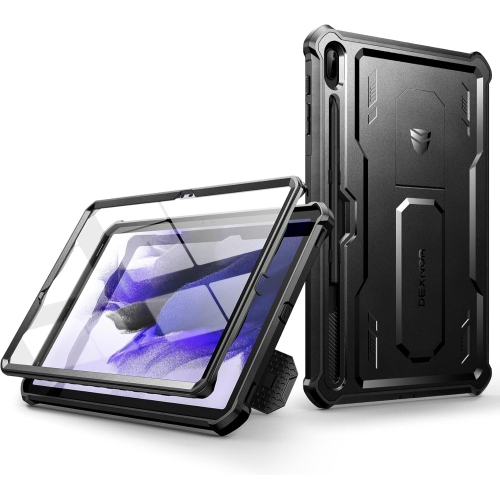 DEXNOR  for Samsung Galaxy Tab S7 Fe Case, [Built In Screen Protector And Kickstand] Heavy Duty Military Grade