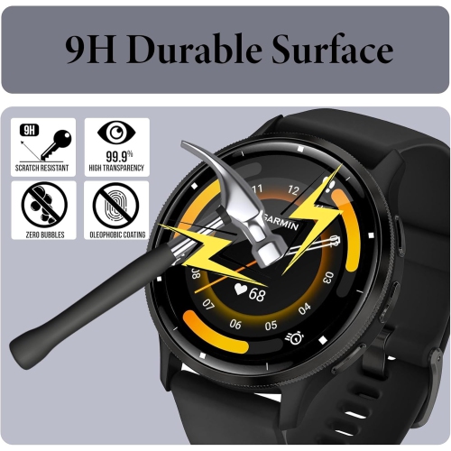 Protecteur d'écran pour Garmin Venu 3, [paquet de 3] Protecteur d'écran souple HD Clear 3D incurvé antirayure PET