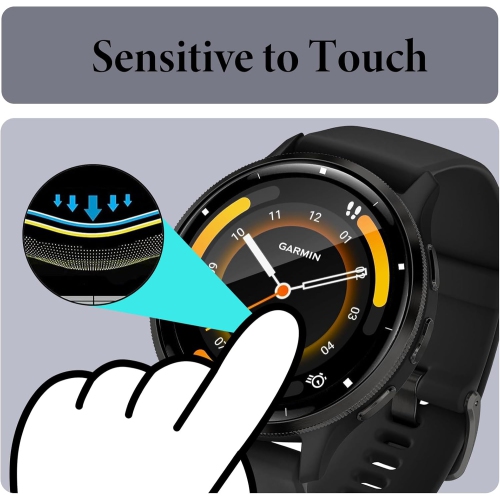 Protecteur d'écran pour Garmin Venu 3, [paquet de 3] Protecteur d'écran souple HD Clear 3D incurvé antirayure PET