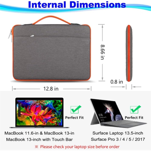 Laptop Sleeve 13 Inch Case Briefcase Compatible with 13 inch MacBook Air/Pro M1 M2, iPad Pro 12.9 inch, Surface Pro