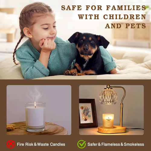 Bougie en verre avec minuterie, chauffe-chandelle rétro, cadeau d'anniversaire pour femmes, maman, femme amie, cadeau de chauffe-lampe, lampe à