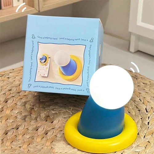 2--pcs Round Hand Clapping Lamp, Silicone Novelty Hand Lamp, Silicone Novelty Magnetic Night Lamp, 3 Level Adjustable, 30-Minute Adjustable Timing