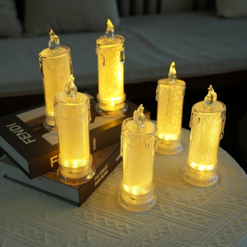 2 PCS LED Flameless Candles,Fake Candle, Battery Operated Candles/Battery Included for Valentine's Day Bedroom Birthday Wedding Christmas Decorations