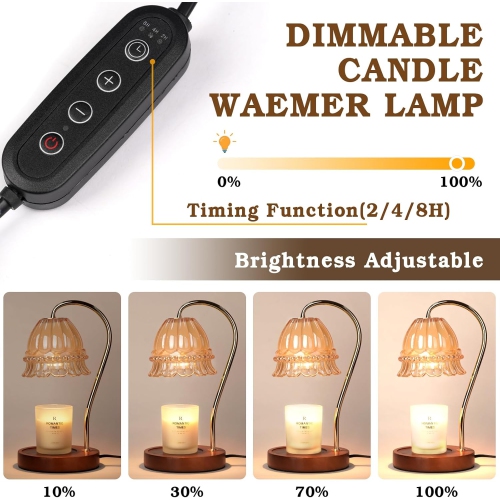 Candle Warmer Lamp with Timer, Flower Candle Warmer Lamp Gift, Birthday Gifts for Women, Mom, Female Friend, Candle Lamp Warmer Gifts