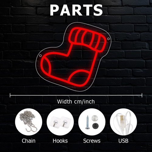 Christmas Decoration Customized LED Personalized Neon Lights, Dimmable Christmas Neon Signs for Wall Decor Wall Light Up Signs, DIY Happy New Year