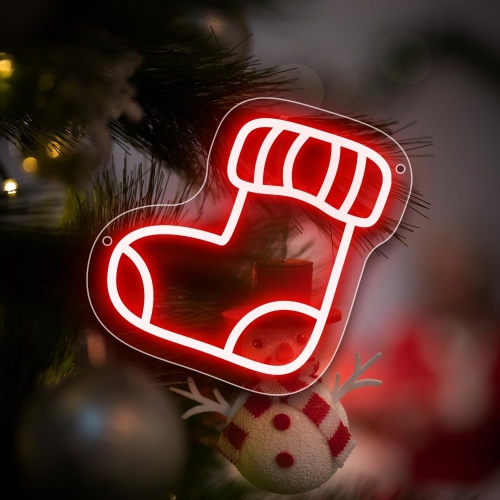 Christmas Decoration Customized LED Personalized Neon Lights, Dimmable Christmas Neon Signs for Wall Decor Wall Light Up Signs, DIY Happy New Year