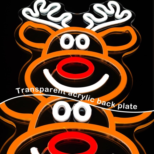 Christmas Elk Neon Sign for Wall Decor Dimmable Christmas Neon Sign Light Deer Led Neon Night Light Up Animal Neon Sign