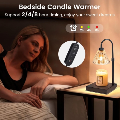 Lampe chauffante à bougie avec gradateur, minuterie 2H/4H/8H, compatible avec la grande bougie Yankee Candle, chauffe-bougies parfumées Home en pot