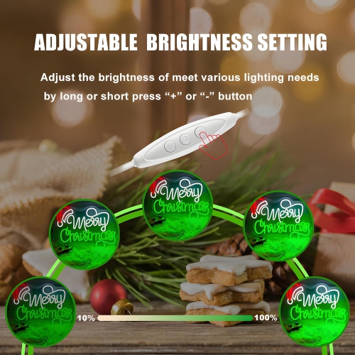Merry Christmas Neon Signs 1 Pcs Merry Christmas Light Sign 16.1" x 12.2" Santa Hat Led Sign USB Powered Dimmable Switch Acrylic Board Neon Signs for