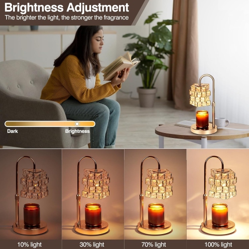 Chauffe-bougie, lampe chauffe-bougie avec minuterie et réchauffeur de bougie à hauteur réglable, chauffe-bougie avec ampoules 2 * 50 W.