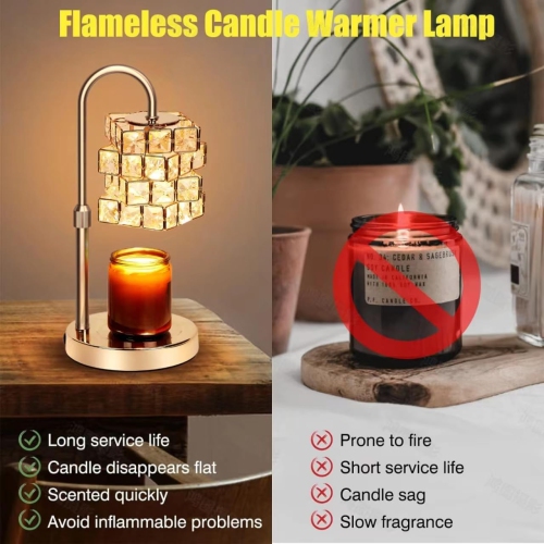 Chauffe-bougie, lampe chauffe-bougie avec minuterie et réchauffeur de bougie à hauteur réglable, chauffe-bougie avec ampoules 2 * 50 W.