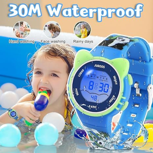 Kid's Digital Watch for Boys and Girls, Waterproof LCD Digital Sports Kids Watch with 7 Color LED Lights, Stopwatch, Alarm, Suitable for 4-12