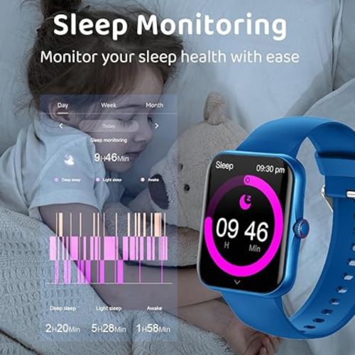 Kids Smart Watch for Boys Girls Sport,Smartwatch Fitness Tracker with 37 Sports Modes,DIY Watch Touchscreen,Heart Rate Blood Oxygen,Sleep