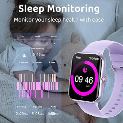 Kids Smart Watch for Boys Girls Sport,Smartwatch Fitness Tracker with 37 Sports Modes,DIY Watch Touchscreen,Heart Rate Blood Oxygen,Sleep