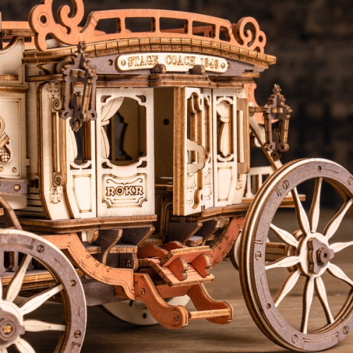 ROKR Stagecoach Mechanical Music Box 3D Wooden Puzzle