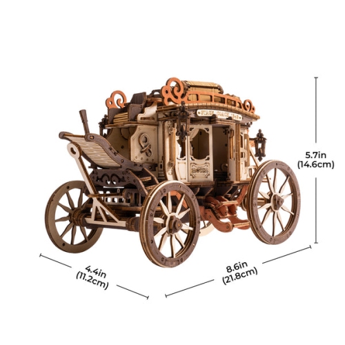 ROKR Stagecoach Mechanical Music Box 3D Wooden Puzzle
