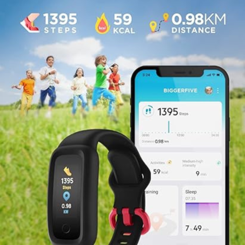 Vigor 2 Fitness Tracker Watch for Kids Girls Boys Ages 5-12, Activity Tracker, Pedometer, Heart Rate Sleep Monitor, IP68 Waterproof Calorie Step