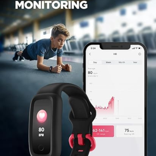 Vigor 2 Fitness Tracker Watch for Kids Girls Boys Ages 5-12, Activity Tracker, Pedometer, Heart Rate Sleep Monitor, IP68 Waterproof Calorie Step