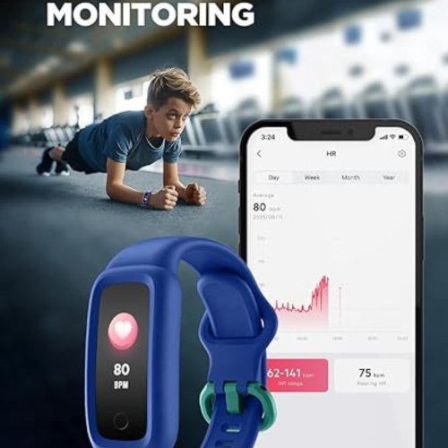 Vigor 2 Fitness Tracker Watch for Kids Girls Boys Ages 5-12, Activity Tracker, Pedometer, Heart Rate Sleep Monitor, IP68 Waterproof Calorie Step