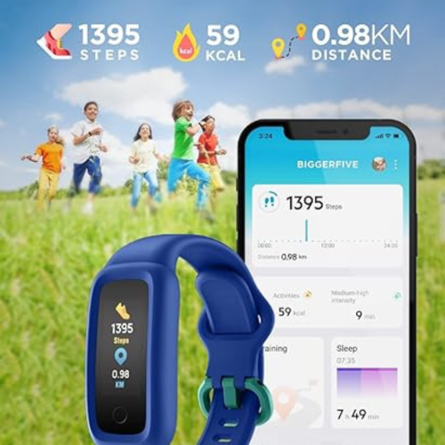 Vigor 2 Fitness Tracker Watch for Kids Girls Boys Ages 5-12, Activity Tracker, Pedometer, Heart Rate Sleep Monitor, IP68 Waterproof Calorie Step