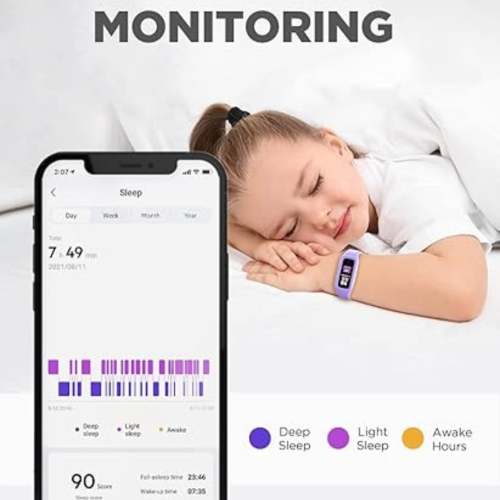Vigor 2 Fitness Tracker Watch for Kids Girls Boys Ages 5-12, Activity Tracker, Pedometer, Heart Rate Sleep Monitor, IP68 Waterproof Calorie Step