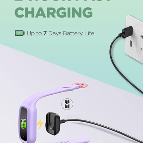 Vigor 2 Fitness Tracker Watch for Kids Girls Boys Ages 5-12, Activity Tracker, Pedometer, Heart Rate Sleep Monitor, IP68 Waterproof Calorie Step