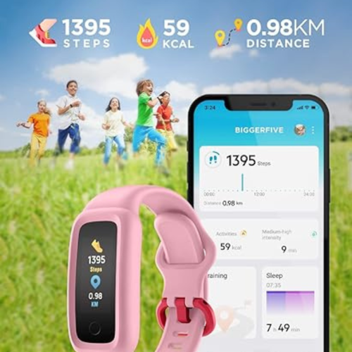Vigor 2 Fitness Tracker Watch for Kids Girls Boys Ages 5-12, Activity Tracker, Pedometer, Heart Rate Sleep Monitor, IP68 Waterproof Calorie Step