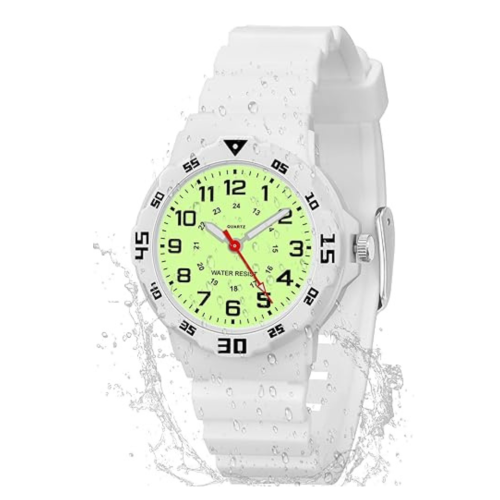 SOCICO Children Analog Watch Waterproof Time Teaching Easy to Read for Ages 4-12 Kids Boys Girls Watch Soft Band Wrist Watch Christmas Gift for Kids