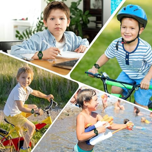 SOCICO Children Analog Watch Waterproof Time Teaching Easy to Read for Ages 4-12 Kids Boys Girls Watch Soft Band Wrist Watch Christmas Gift for Kids