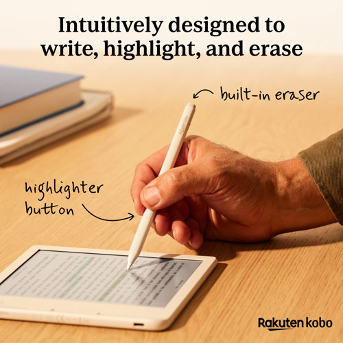 Stylet Stylus 2 pour Libra Colour/Sage/Elipsa 2E de Kobo - Blanc