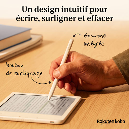 Stylet Stylus 2 pour Libra Colour/Sage/Elipsa 2E de Kobo - Blanc