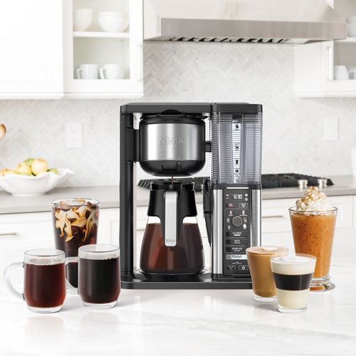 Refurbished Ninja Specialty Multi-Use Coffee Maker with Milk Frother - 10 Cup - Black