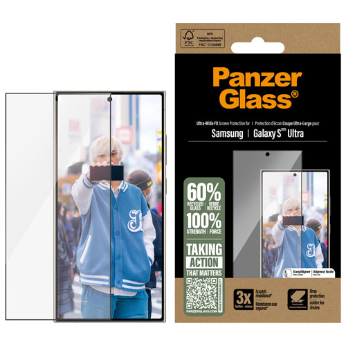 Protecteur d'écran en verre très large de PanzerGlass pour Galaxy S25 Ultra
