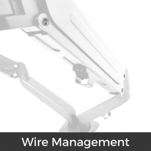 MotionGrey Single Metal Computer Monitor Arm Stand Universal Vesa Mount Arms Installation for up to 28 Inch Screen for Desk - White