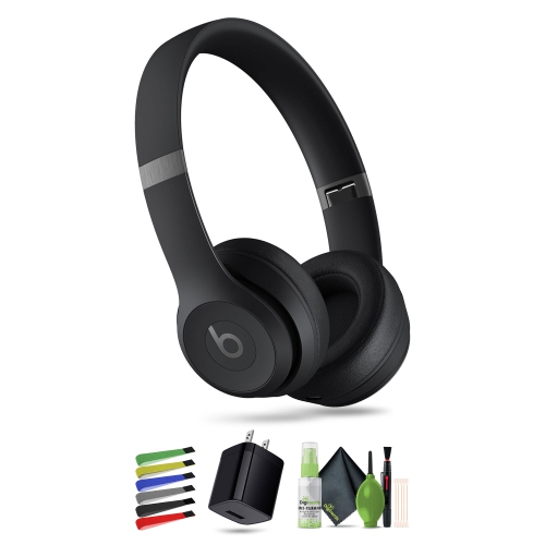 BEATS BY DR. DRE  Beats Solo 4 Wireless On-Ear Headphones (Matte Black) Bundle With Accessories