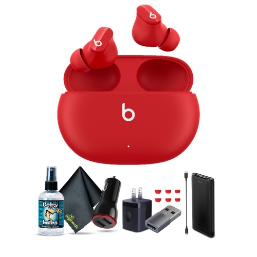 BEATS BY DR. DRE  Studio Buds Noise Canceling True Wireless In-Ear Headphones (Red) Bundle With Accessories