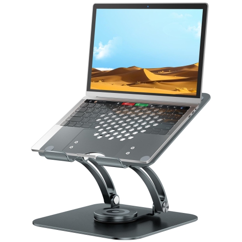 HLD  Swivel Laptop Stand for Desk, Ergonomic Laptop Holder \w 360° Rotating Base, Adjustable Computer Stand Laptop Riser Compatible \w Air, Pro, All