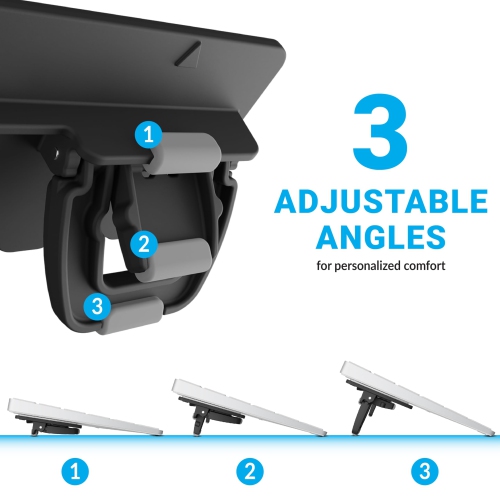 Flip Computer Keyboard Stand for Desktop, Tilted Adjustable Keyboard Riser, Ergonomic Keyboard Accessories for Office, for Flat-Back Keyboard Only