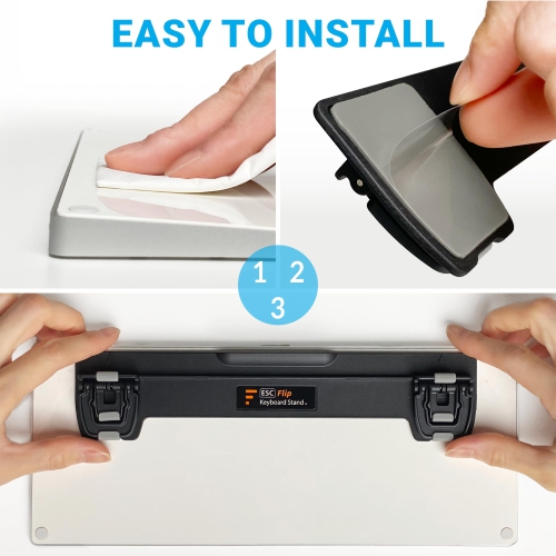 Flip Computer Keyboard Stand for Desktop, Tilted Adjustable Keyboard Riser, Ergonomic Keyboard Accessories for Office, for Flat-Back Keyboard Only