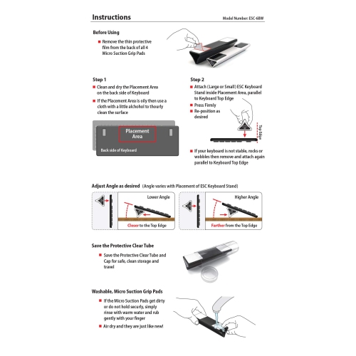 Computer Keyboard and Laptop Stand, Ergonomic Angles and Tilt, Two Sizes of Stands Included, Compatible with Flat-Back Keyboard Only