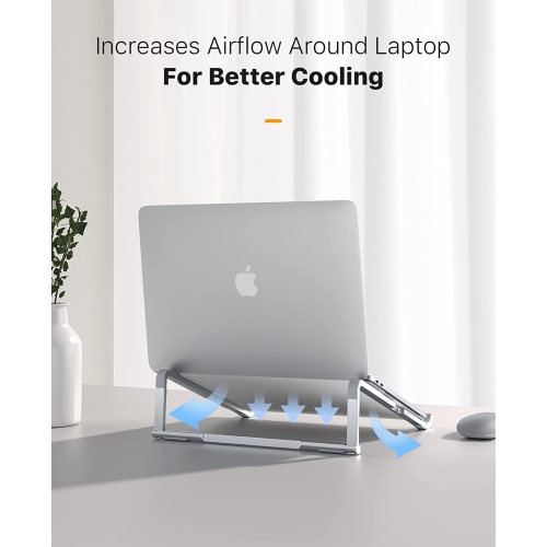 Foldable Laptop Stand for Desk, Portable Computer Stand, Ergonomic Aluminum MacBook Stand, Laptop Riser Holder Compatible with MacBook Air Pro, Dell