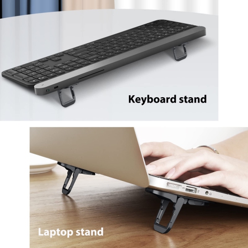 Computer Keyboard Stand for Desk with 3 Adjustable Angles, Flip Keyboard Riser Feet for Most Keyboards, Laptop Stand for MacBook, Dell, HP and Other